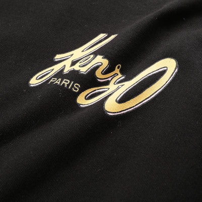 KENZO SS24 黑色字母標誌印花連帽衫。 FD65SW0874MF-99J Details for KENZO SS24 黑色字母標誌印花連帽衫。 FD65SW0874MF-99J