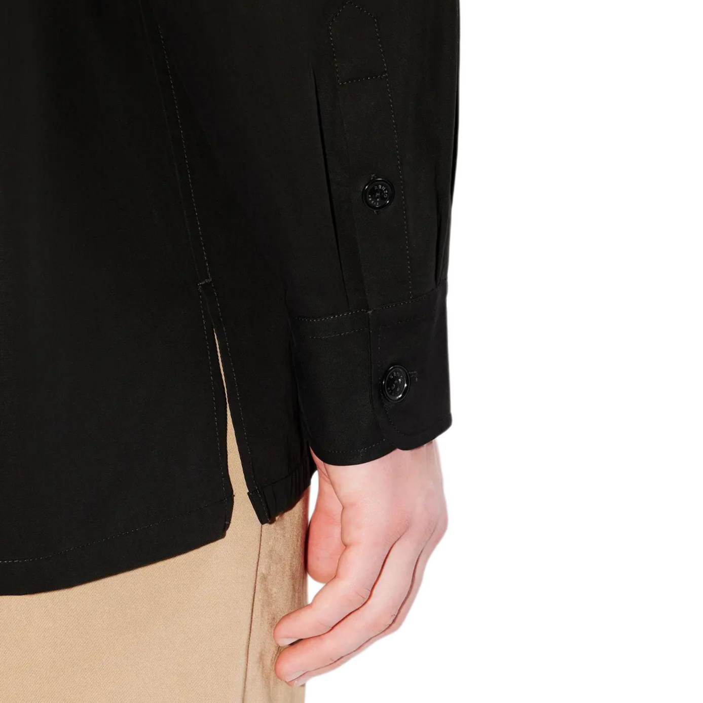 Sizing 겐조 SS24 블랙 레터 프린트 버튼업 긴팔 셔츠. FE65CH5059LP-99