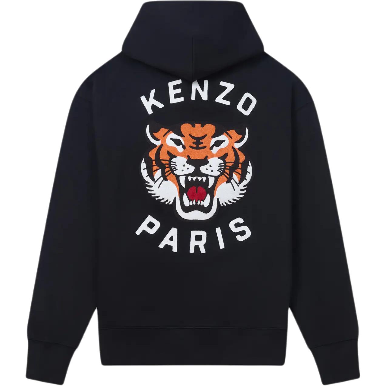 Lookbook KENZO SS24 Hoodie Hitam Longgar Cetakan Huruf. FE58SW0114MF-99J