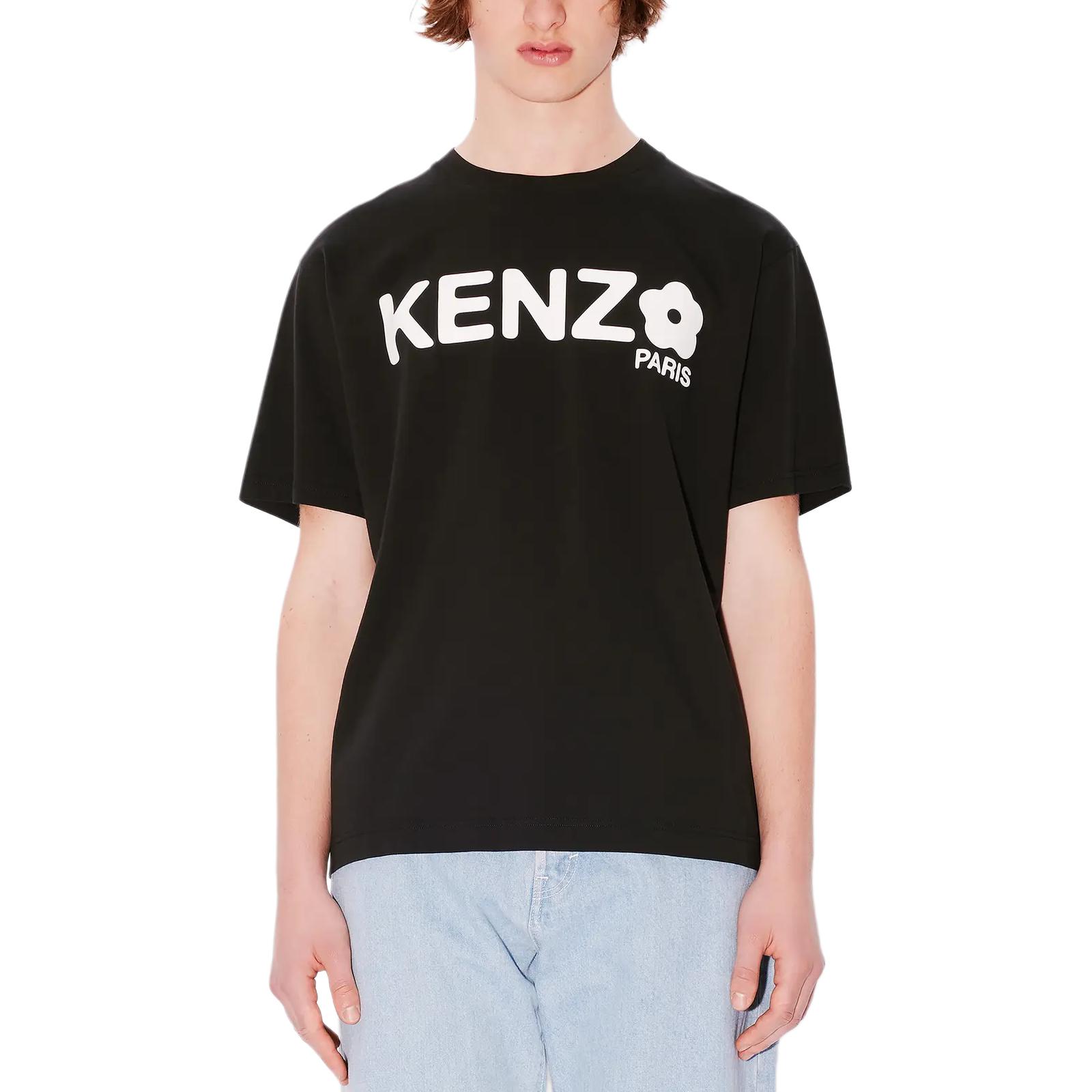 Purchase KENZO SS24 Kaos Hitam Loose Fit Logo Print Crewneck. FE65TS4724SG-99J