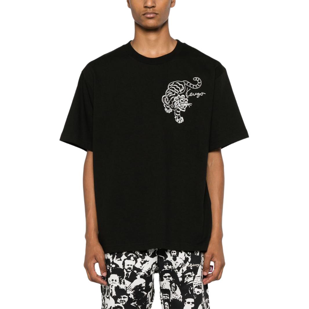 KENZO SS24  Black Loose Fit Tiger Embroidered Crewneck T-Shirt FE65TS2964SI-99J 圖 3