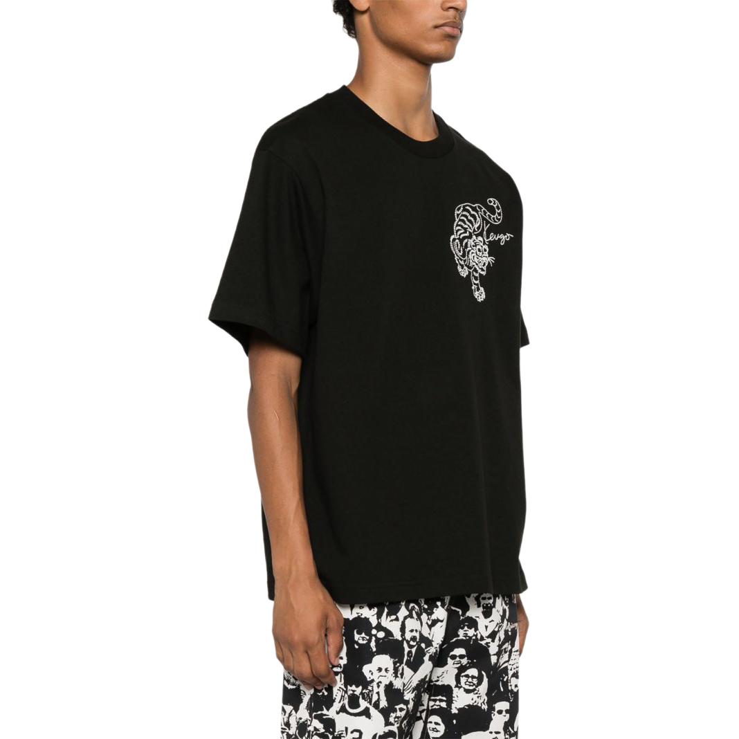 KENZO SS24  Black Loose Fit Tiger Embroidered Crewneck T-Shirt FE65TS2964SI-99J 圖 4