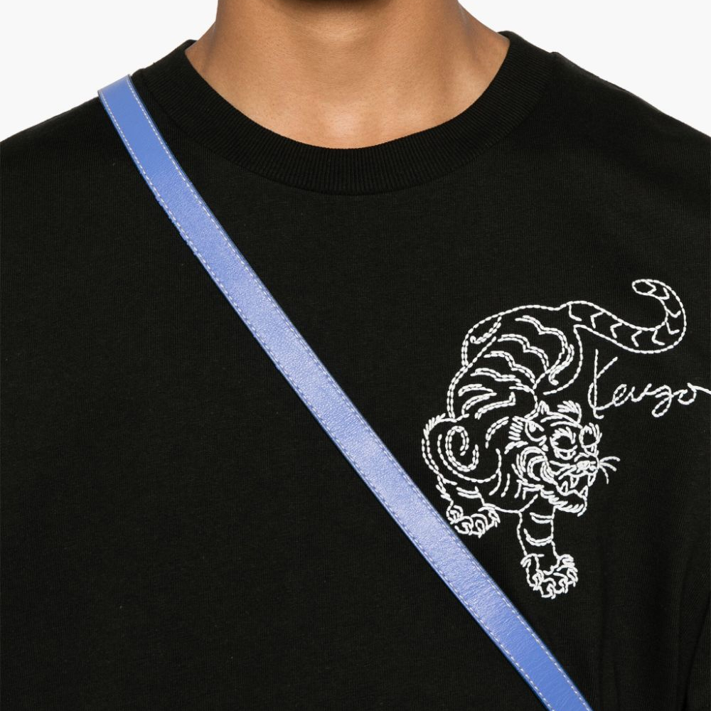 KENZO SS24  Black Loose Fit Tiger Embroidered Crewneck T-Shirt FE65TS2964SI-99J 圖 6