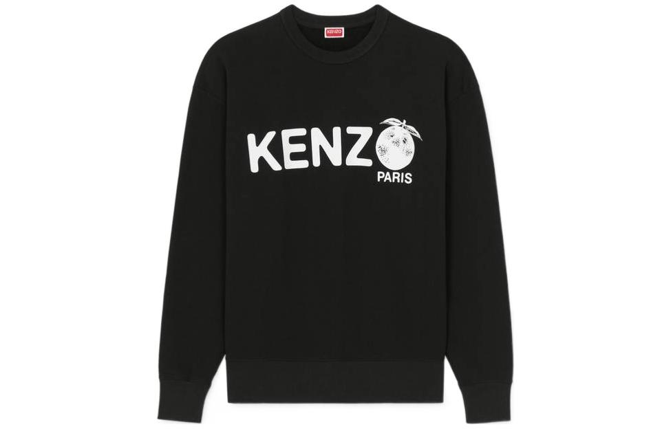 Order KENZO SS24 黑色羅紋圓領字母印花長袖上衣。 FE55SW1734MG-99J