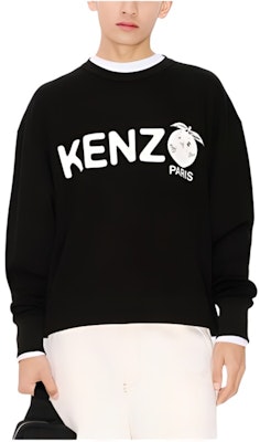 KENZO SS24 黑色羅紋圓領字母印花長袖上衣。 FE55SW1734MG-99J Purchase KENZO SS24 黑色羅紋圓領字母印花長袖上衣。 FE55SW1734MG-99J