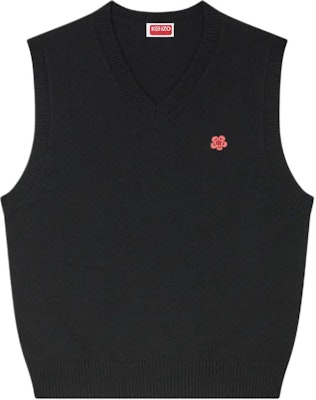 KENZO SS24 Black Sleeveless V-Neck Floral Embroidered Vest. FE65PU4863LC-99J Buy KENZO SS24 Black Sleeveless V-Neck Floral Embroidered Vest. FE65PU4863LC-99J