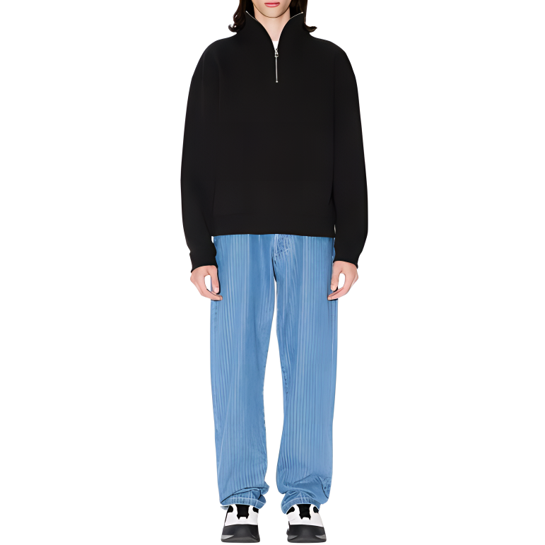 Shop KENZO SS24 Sudadera Negra Logo Manga Larga Media Cremallera. FE65SW1974MG-99