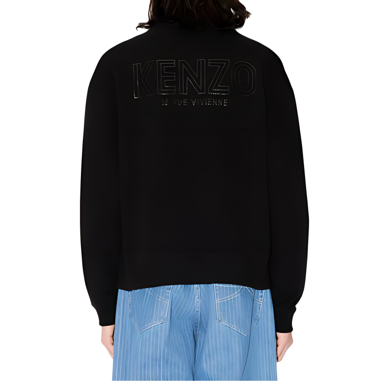Purchase KENZO SS24 Sudadera Negra Logo Manga Larga Media Cremallera. FE65SW1974MG-99