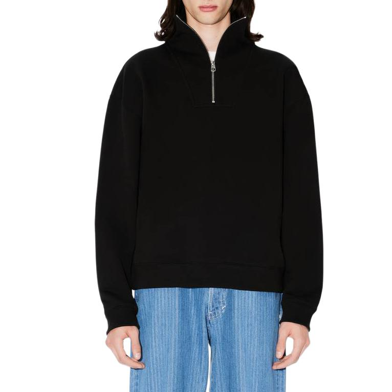 Details for KENZO SS24 Sudadera Negra Logo Manga Larga Media Cremallera. FE65SW1974MG-99