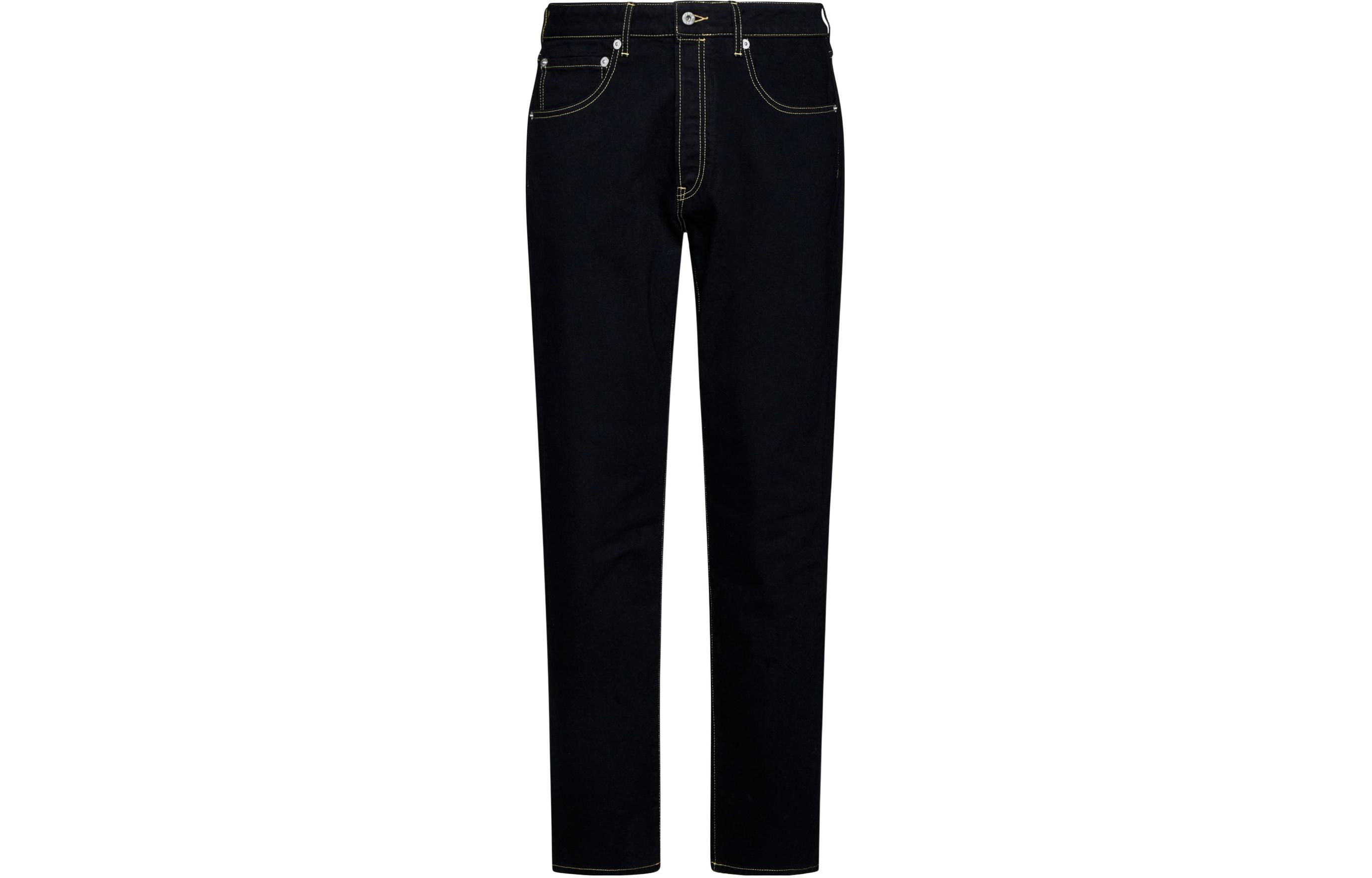 Order KENZO SS24  Black Straight-Leg Logo Print Pocket Zipper Jeans FE55DP1016C1-BM