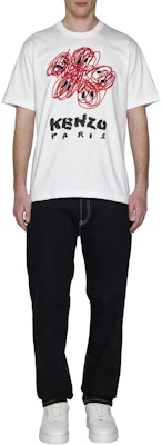 KENZO SS24 Black Straight-Leg Logo Print Pocket Zipper Jeans FE55DP1016C1-BM Lookbook KENZO SS24 Black Straight-Leg Logo Print Pocket Zipper Jeans FE55DP1016C1-BM