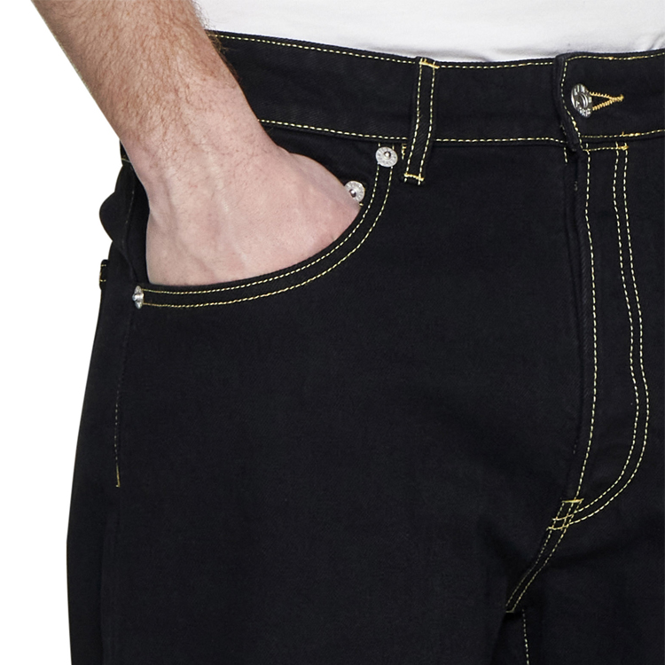 Details for KENZO SS24  Black Straight-Leg Logo Print Pocket Zipper Jeans FE55DP1016C1-BM