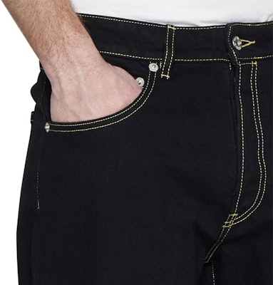 KENZO SS24 Black Straight-Leg Logo Print Pocket Zipper Jeans FE55DP1016C1-BM Details for KENZO SS24 Black Straight-Leg Logo Print Pocket Zipper Jeans FE55DP1016C1-BM