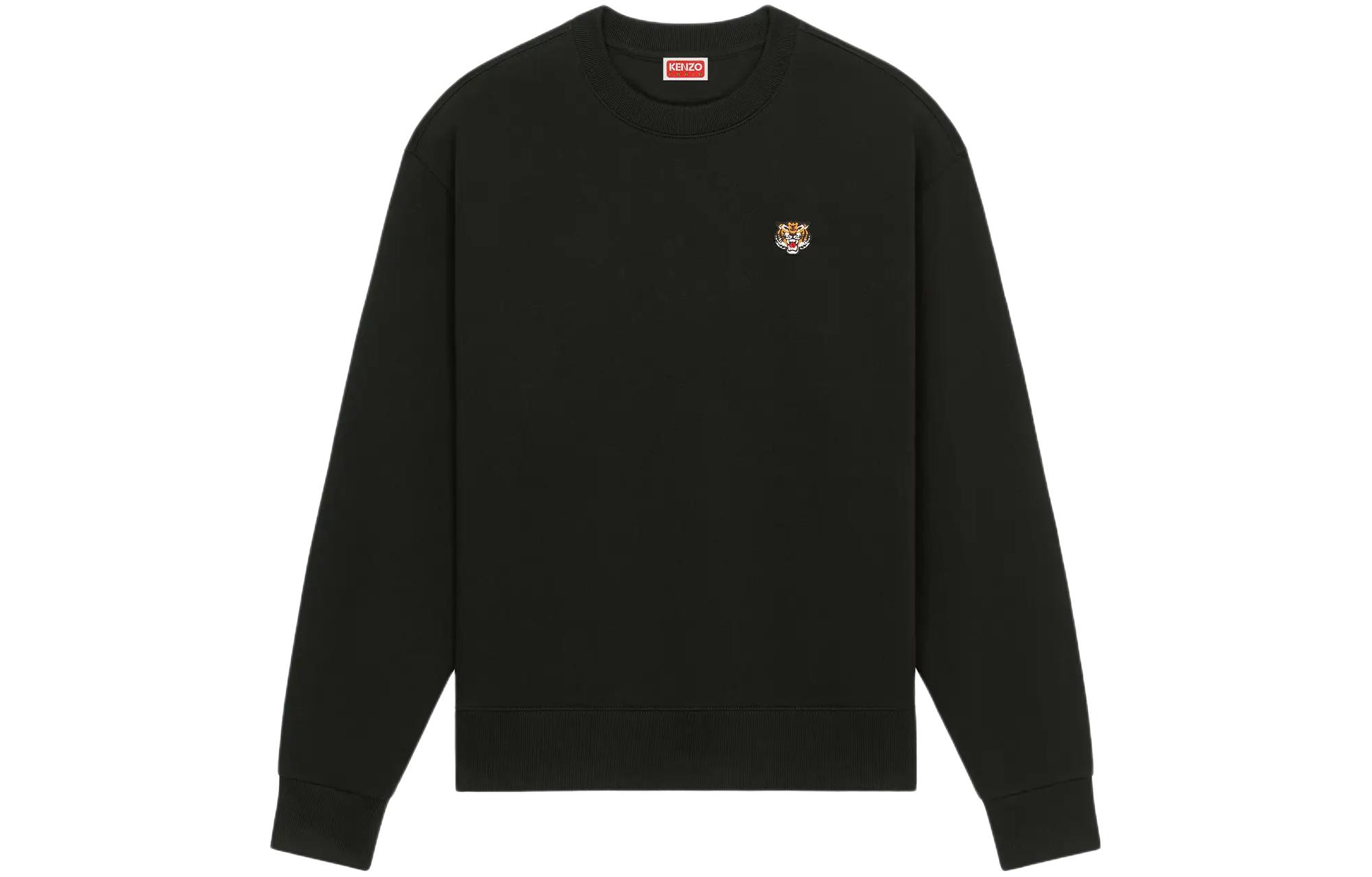 KENZO SS24  Black Tiger Head Logo Graphic Crewneck Sweatshirt. FE55SW2084MF-99J