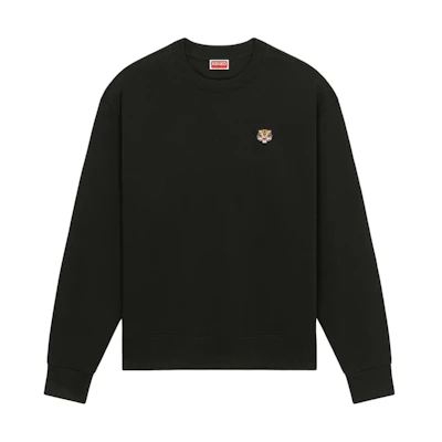 KENZO SS24 Black Tiger Head Logo Graphic Crewneck Sweatshirt. FE55SW2084MF-99J