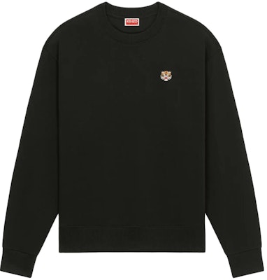 KENZO SS24 Black Tiger Head Logo Graphic Crewneck Sweatshirt. FE55SW2084MF-99J Order KENZO SS24 Black Tiger Head Logo Graphic Crewneck Sweatshirt. FE55SW2084MF-99J