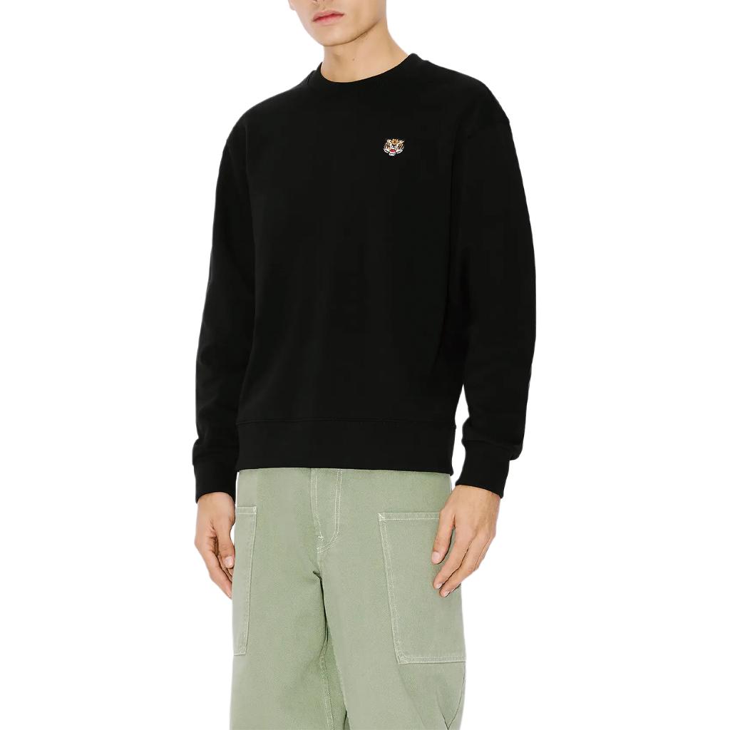 Details for KENZO SS24  Black Tiger Head Logo Graphic Crewneck Sweatshirt. FE55SW2084MF-99J