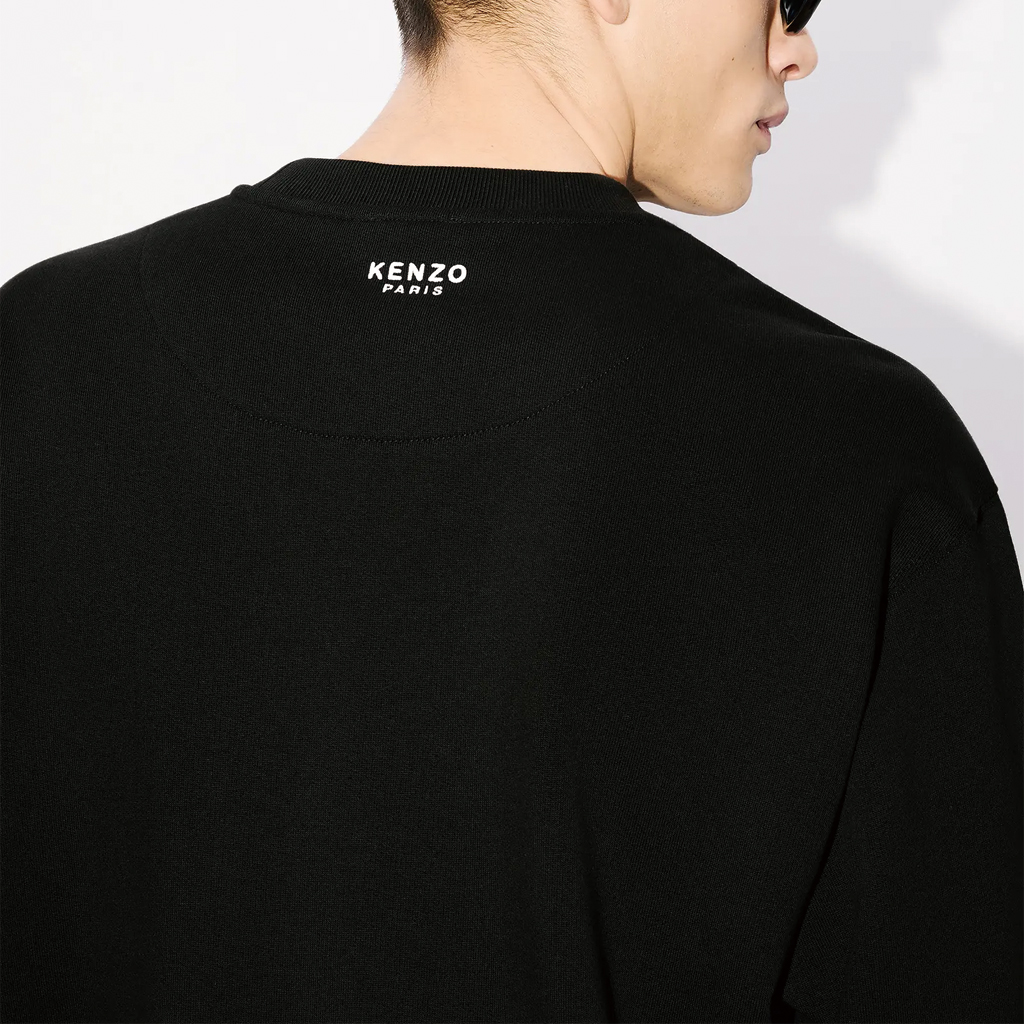 Cheap KENZO SS24  Black Tiger Head Logo Graphic Crewneck Sweatshirt. FE55SW2084MF-99J