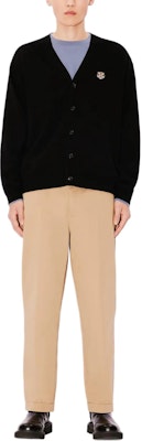 KENZO SS24 ブラック Vネック カーディガン タイガーロゴ刺繍入り. FE65CA4803LI-99J Shop KENZO SS24 ブラック Vネック カーディガン タイガーロゴ刺繍入り. FE65CA4803LI-99J