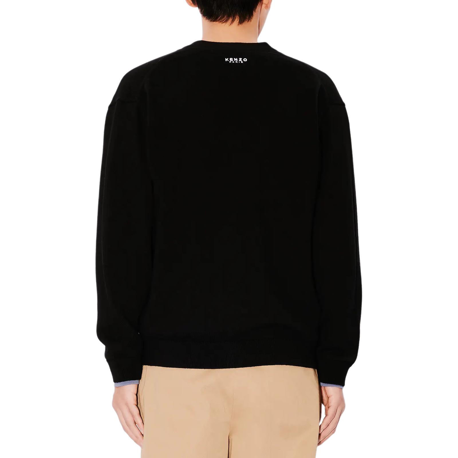 Details for KENZO SS24 ブラック Vネック カーディガン タイガーロゴ刺繍入り. FE65CA4803LI-99J