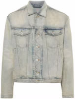 KENZO SS24 Blue Denim Jacket with Letter Print and Button-Up Collared Design FE55DV3026B8-DY KENZO SS24 Blue Denim Jacket with Letter Print and Button-Up Collared Design FE55DV3026B8-DY