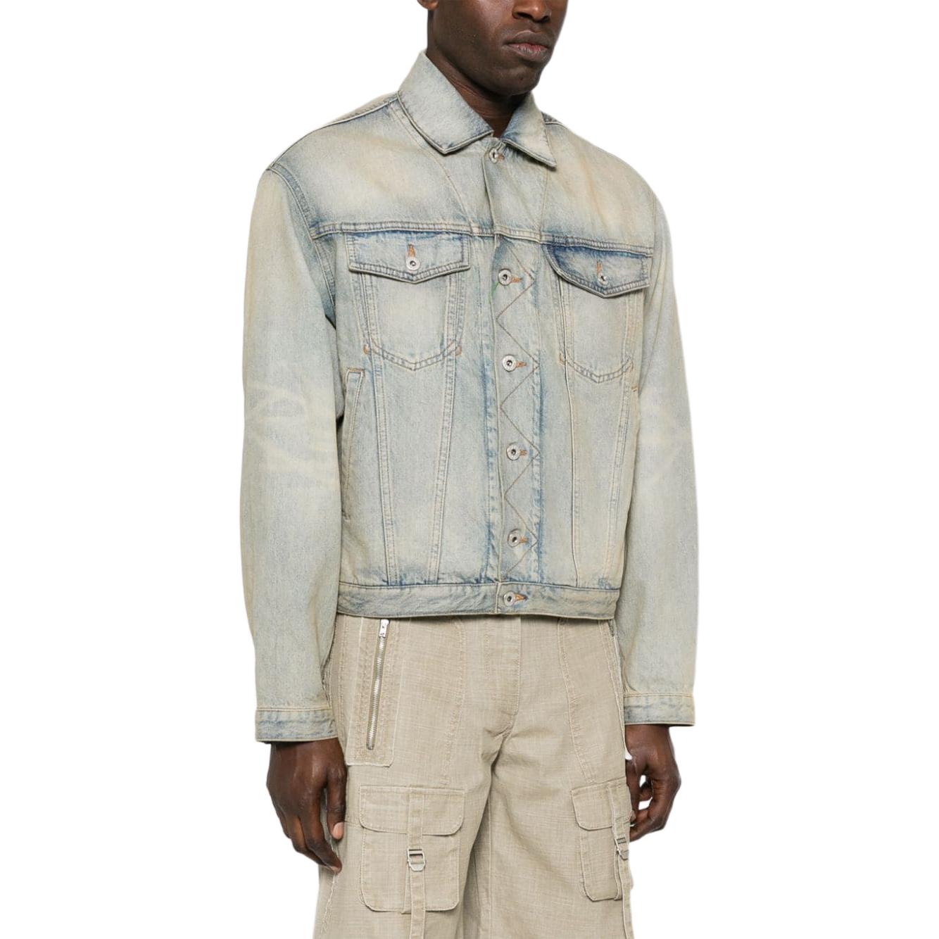 Purchase KENZO SS24 ブルーデニムジャケット レタープリント＆ボタンアップカラーデザイン FE55DV3026B8-DY