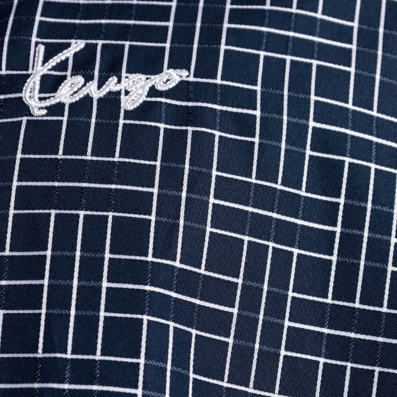 Details for KENZO SS24 블루 기하학 로고 자수 긴소매 버튼 셔츠 FE65CH5109JD-77