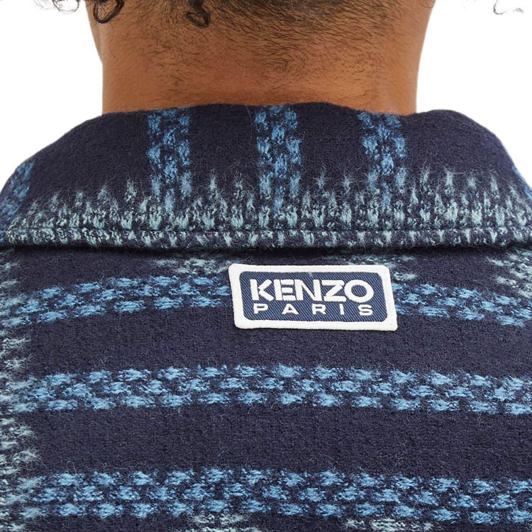 KENZO SS24  Blue Long Sleeve Shirt Coat with Logo Pattern. FE65CH5319JB-77 圖 6