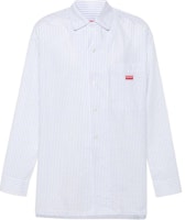 KENZO SS24 Blue Striped Logo Square-Neck Long-Sleeve Shirt. FE55CH5249LD-63 KENZO SS24 Blue Striped Logo Square-Neck Long-Sleeve Shirt. FE55CH5249LD-63