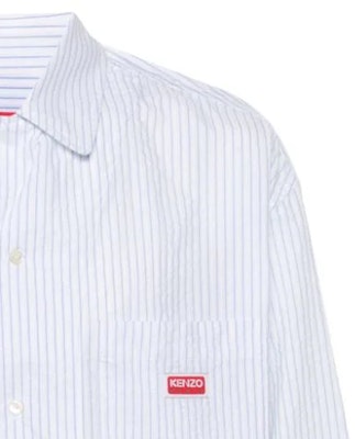 KENZO SS24 Baju Lengan Panjang Biru Berjalur Logo Square-Neck. FE55CH5249LD-63 Sizing KENZO SS24 Baju Lengan Panjang Biru Berjalur Logo Square-Neck. FE55CH5249LD-63