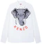 Buy KENZO SS24 大象標誌印花長袖襯衫 灰白色 FD55CH4219I4-02