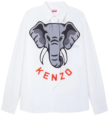 KENZO SS24 大象標誌印花長袖襯衫 灰白色 FD55CH4219I4-02 Order KENZO SS24 大象標誌印花長袖襯衫 灰白色 FD55CH4219I4-02