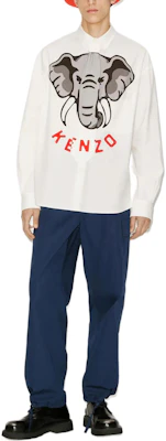 KENZO SS24 大象標誌印花長袖襯衫 灰白色 FD55CH4219I4-02 Details for KENZO SS24 大象標誌印花長袖襯衫 灰白色 FD55CH4219I4-02