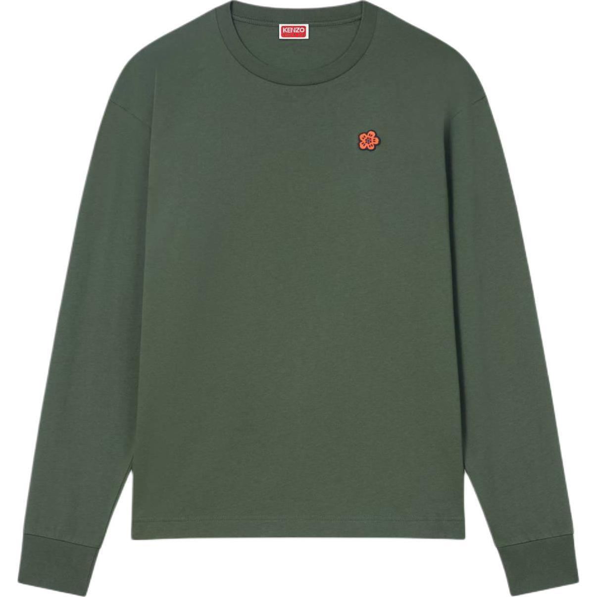 Order KENZO SS24 Sweatshirt Bordir Bunga Warna Khaki Gelap. FE65TS4764SG-51