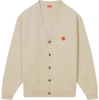 KENZO SS24 Floral Embroidered V-Neck Cardigan Beige Long Sleeve Sweater FE65CA4853LC-11 KENZO SS24 Floral Embroidered V-Neck Cardigan Beige Long Sleeve Sweater FE65CA4853LC-11