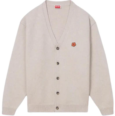 KENZO SS24 Cárdigan Beige Bordado Floral Escote en V Manga Larga Sweater FE65CA4853LC-11 Order KENZO SS24 Cárdigan Beige Bordado Floral Escote en V Manga Larga Sweater FE65CA4853LC-11