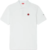 Order KENZO SS24 Floral Logo Embroidered Slim Fit Polo Shirt Grey White FE65PO5394PU-02