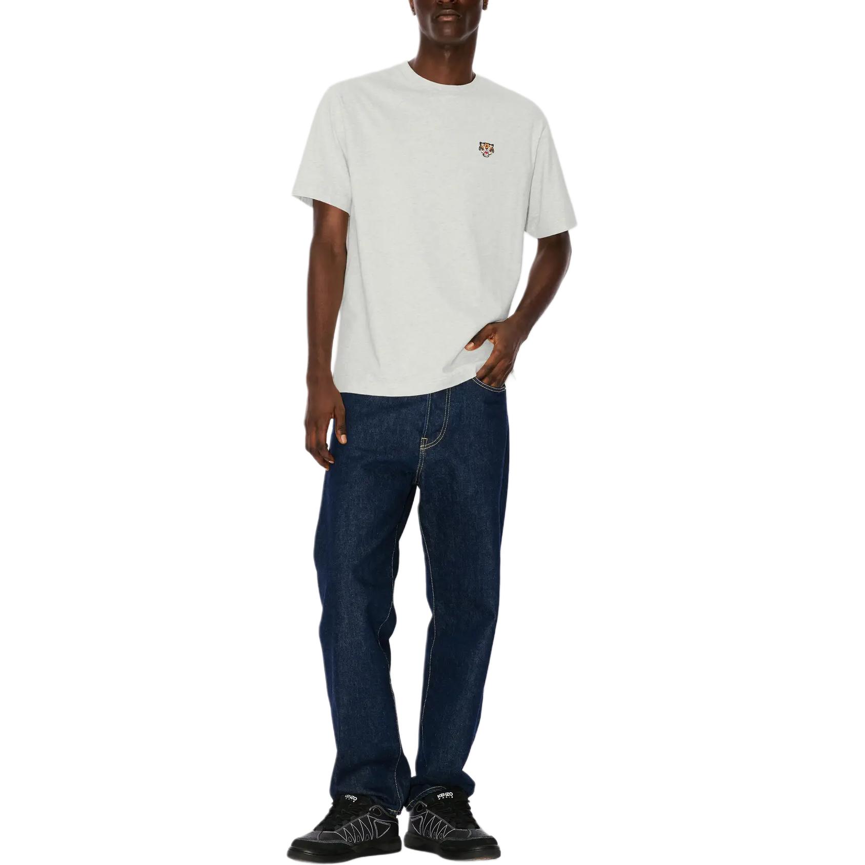 KENZO SS24  Grey Crewneck T-Shirt with Logo Tiger Embroidery. FE55TS1984SG-93 圖 4