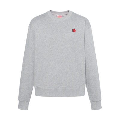 KENZO SS24 Grey Embroidered Crewneck Pullover Sweatshirt FE65SW2234MF-94