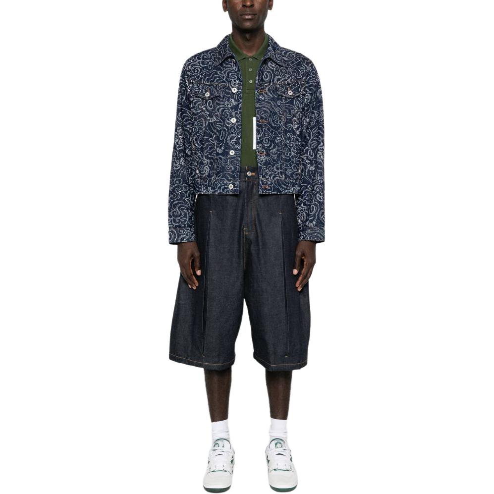 Lookbook KENZO SS24 Chaqueta Denim Índigo con Logo de Strass. PFE65DV3076-R1