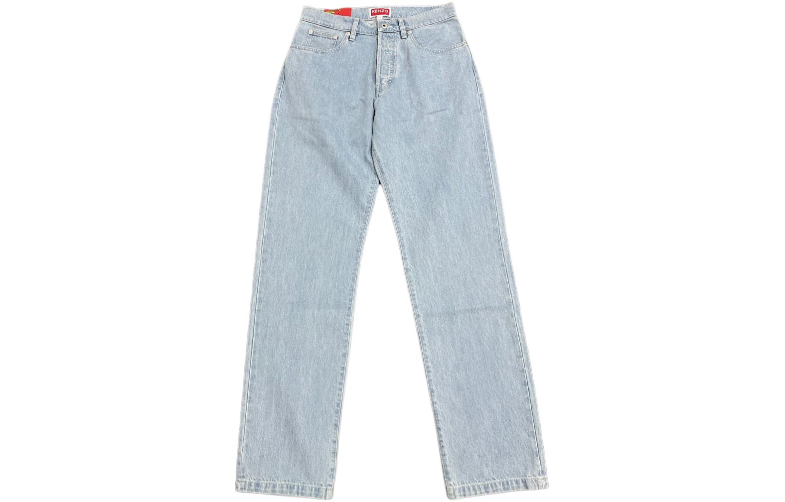 Lookbook KENZO SS24  Light Blue Straight-Leg Jeans with Pocket Zipper. FE55DP4106B4-DT