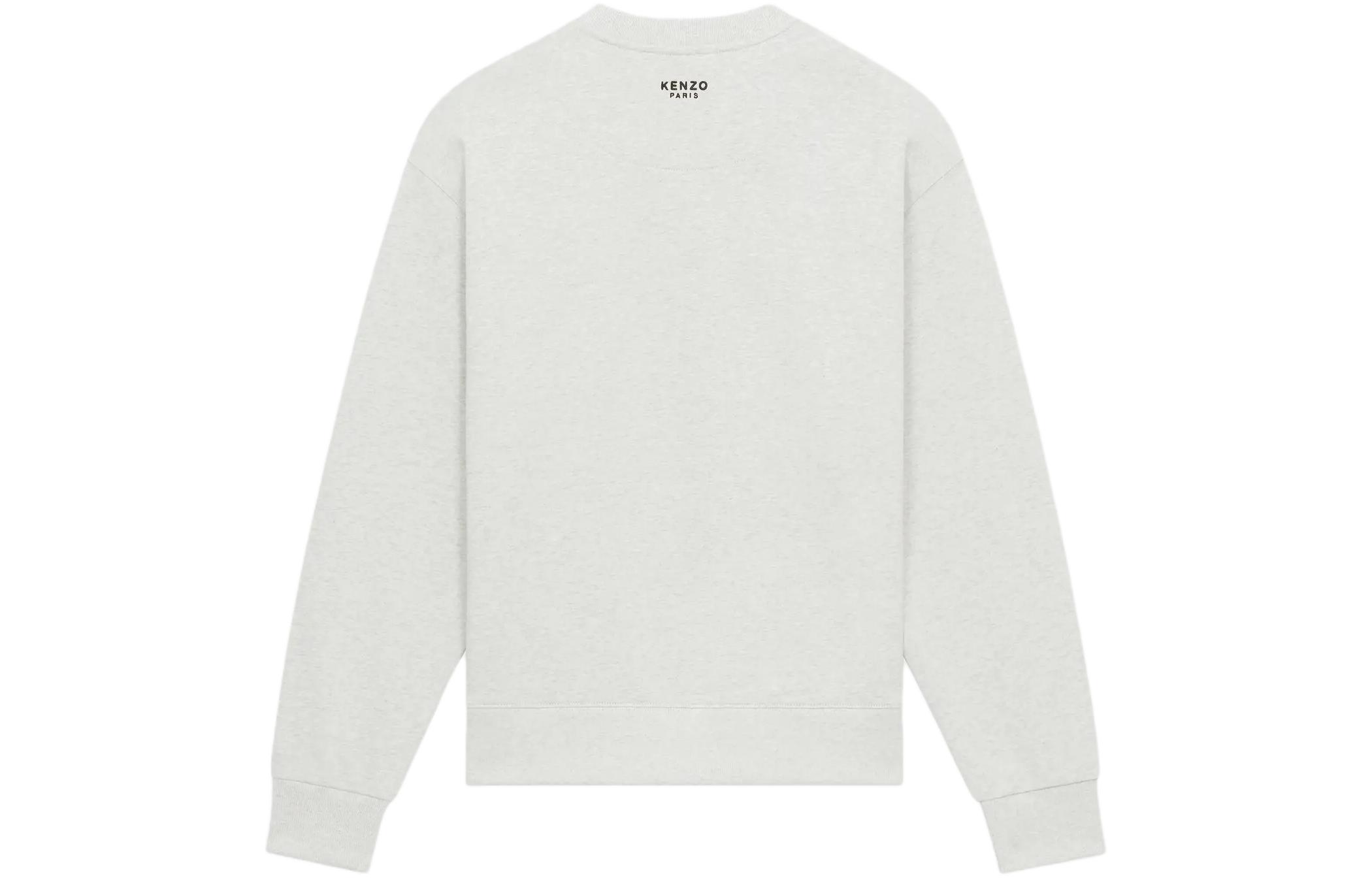 Lookbook KENZO SS24  Light Gray Tiger Logo Crewneck Long Sleeve Sweatshirt FE55SW2084MF-93