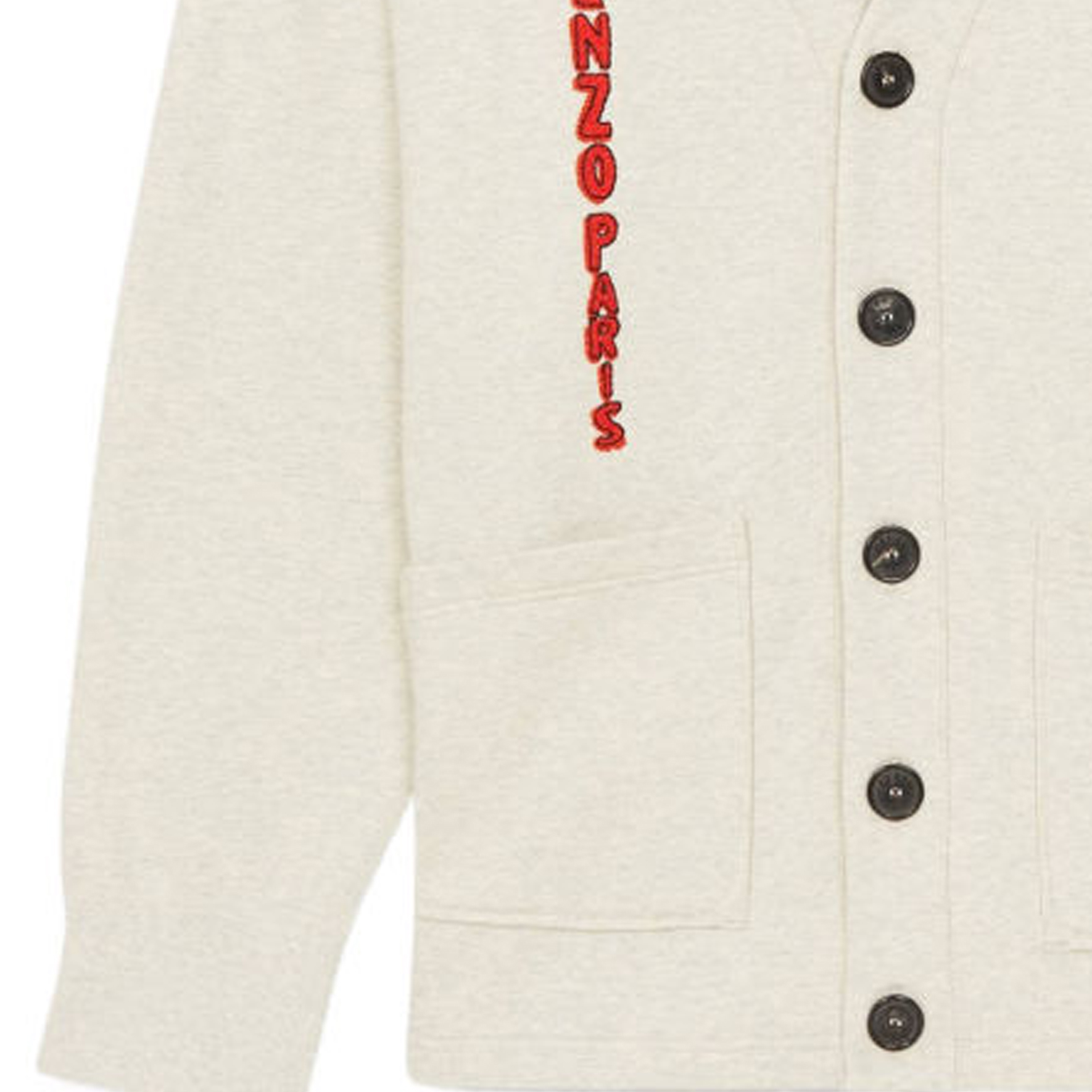 Sizing KENZO SS24 Kardigan Rajut Lengan Panjang Abu-Abu Logo Harimau Kancing Depan. FE55SW1434ME-93