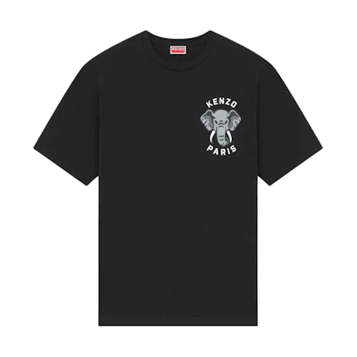 KENZO SS24 Logo Elephant Graphic Print Casual Crewneck T-Shirt. FE55TS1884SG-99J