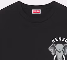 Shop KENZO SS24 Logo Elephant Graphic Print Casual Crewneck T-Shirt. FE55TS1884SG-99J