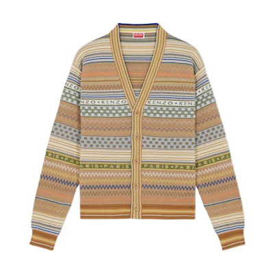 KENZO SS24 Multicolor V-Neck Logo Knit Sweater FE55CA4413CC-12