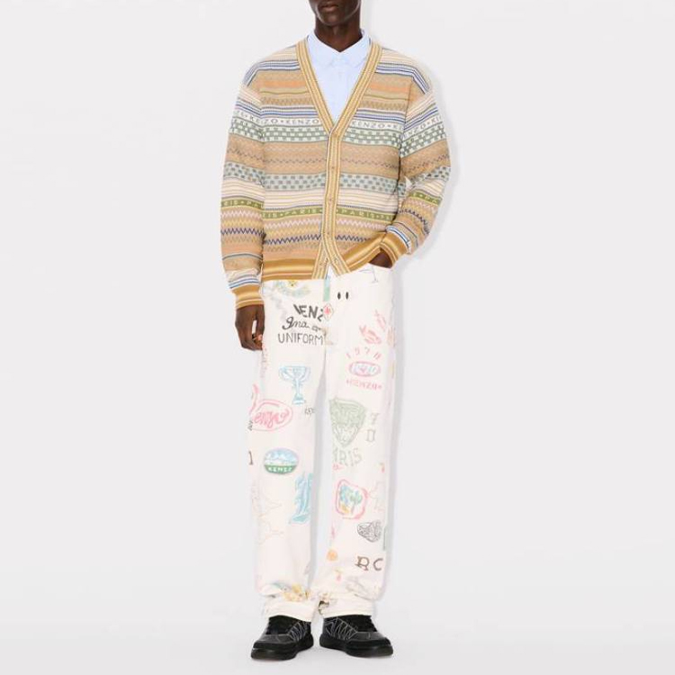 KENZO SS24  Multicolor V-Neck Logo Knit Sweater FE55CA4413CC-12 圖 4