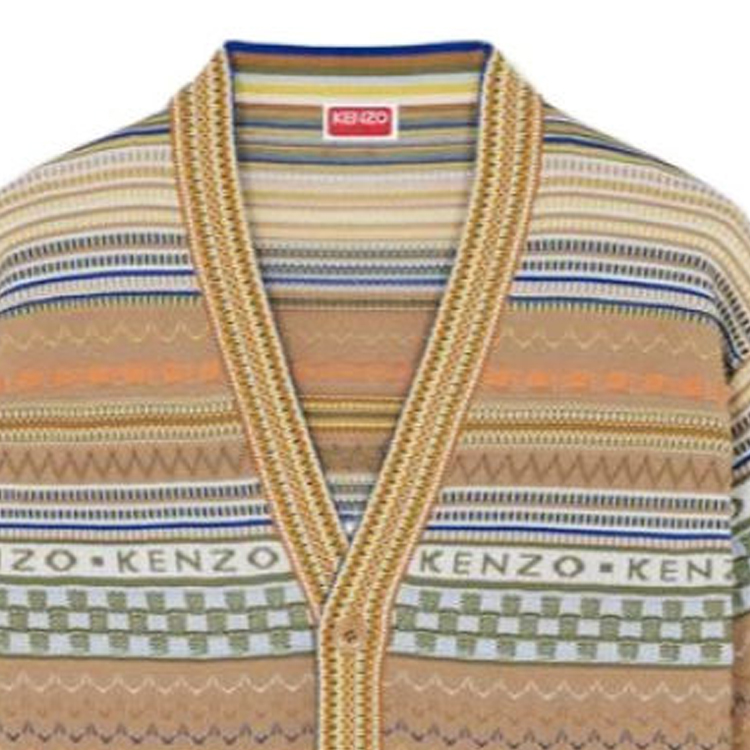 KENZO SS24  Multicolor V-Neck Logo Knit Sweater FE55CA4413CC-12 圖 9
