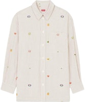 KENZO SS24 Off-White Striped Print Long Sleeve Casual Shirt. FE55CH5079A1-12 KENZO SS24 Off-White Striped Print Long Sleeve Casual Shirt. FE55CH5079A1-12