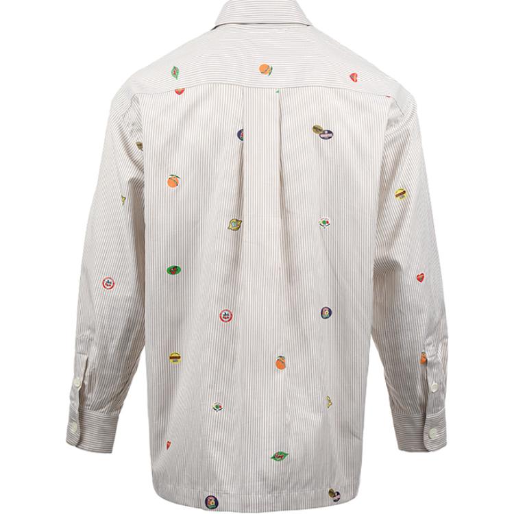 Lookbook KENZO SS24 오프 화이트 스트라이프 프린트 긴팔 캐주얼 셔츠. FE55CH5079A1-12